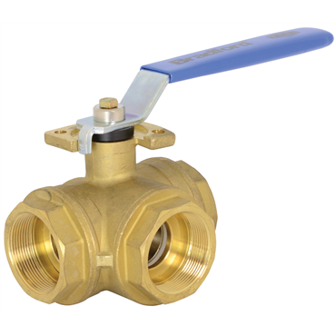 Brass 3-Way Industrial Ball Valve